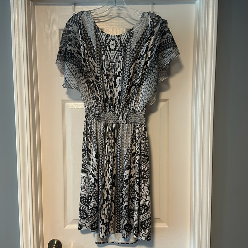 Style and Co. Women’s Dress, XL, Black and White with Beading on Chest